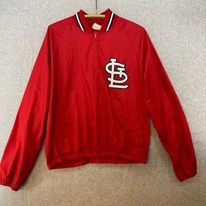 Vintage St Louis Cardinals Jacket Large MLB Majestic Lightweight Pullover Zip